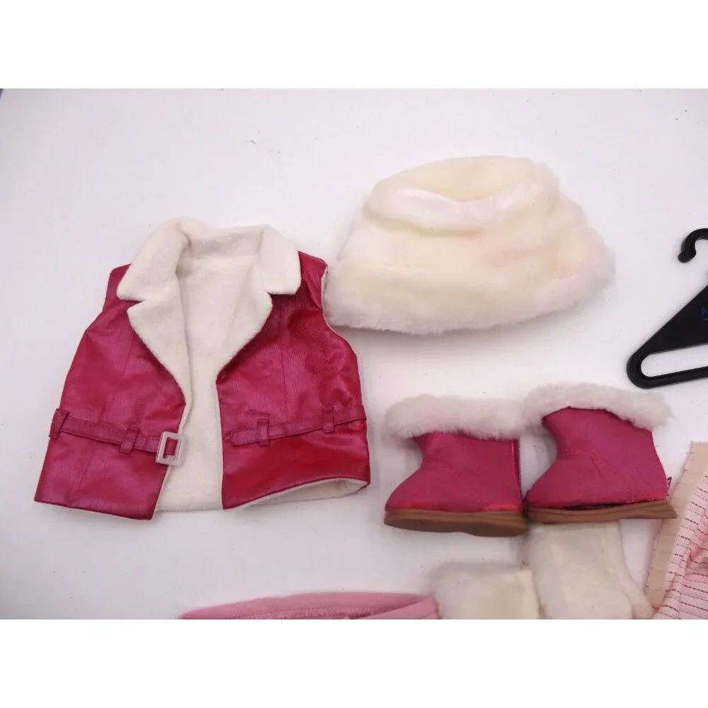 American Girl Pink Winter Snow Ski Trip Outfit 2002 JLY Just Like You and Hanger